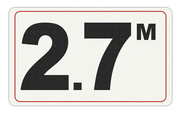 2.7 M - Adhesive Depth Marker - 10 Inch x 6 Inch with 4 Inch Lettering