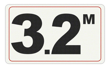 3.2 M - Adhesive Depth Marker - 10 Inch x 6 Inch with 4 Inch Lettering