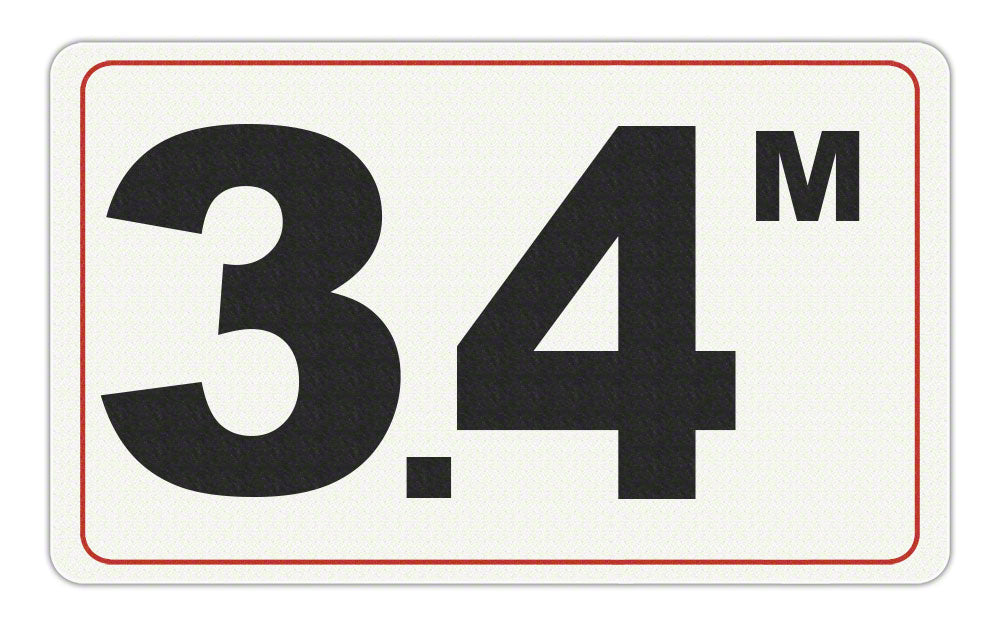 3.4 M - Adhesive Depth Marker - 10 Inch x 6 Inch with 4 Inch Lettering