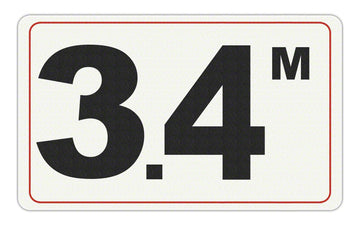 3.4 M - Adhesive Depth Marker - 10 Inch x 6 Inch with 4 Inch Lettering