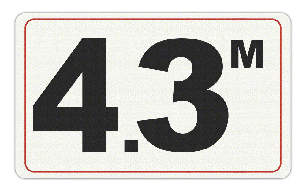 4.3 M - Adhesive Depth Marker - 10 Inch x 6 Inch with 4 Inch Lettering