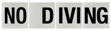 NO DIVING 4 Tile Message Ceramic Smooth Tile Depth Marker 6 Inch x 6 Inch