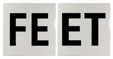 FEET 2 Tile Message Ceramic Smooth Tile Depth Marker 6 Inch x 6 Inch