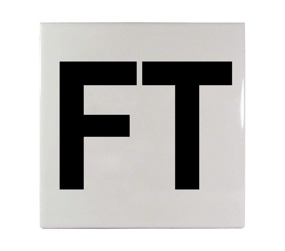6 Inch Pool Depth Tile FT Ceramic Pool Depth Marker Tile - C613500