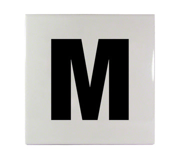 M Message Ceramic Smooth Tile Depth Marker 6 Inch x 6 Inch with 4 Inch Lettering