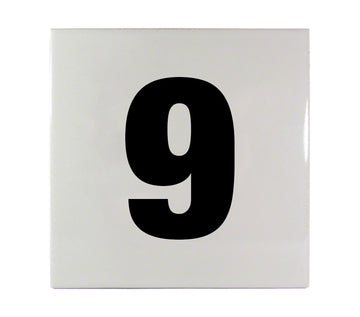 9 Ceramic Smooth Tile Depth Marker 6 Inch x 6 Inch with 4 Inch Lettering