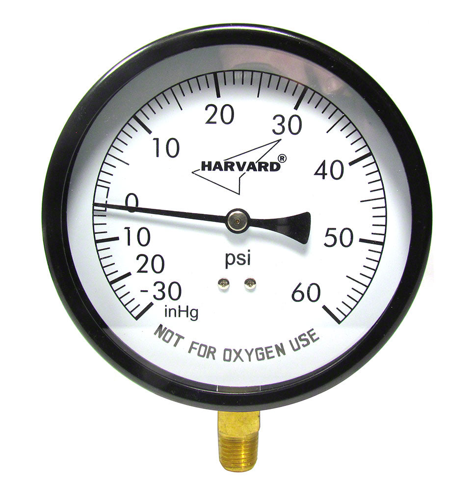 30 to 60 PSI Vacuum/Pressure Gauge 1/4 Inch Bottom Mount Stainless