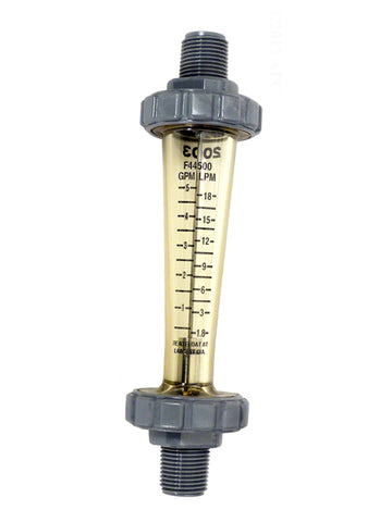 F-440 Series Polysulfone Molded Flowmeter 3/8 Inch M/NPT Inline .5-5.0 GPM