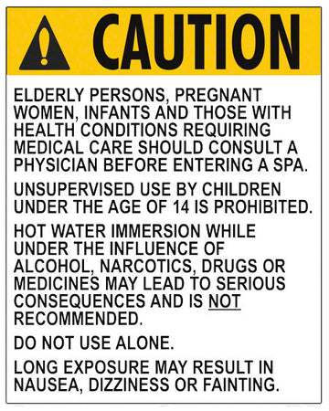 California Spa Regulations Caution Sign - 24 x 30 Inches on Heavy-Duty Aluminum