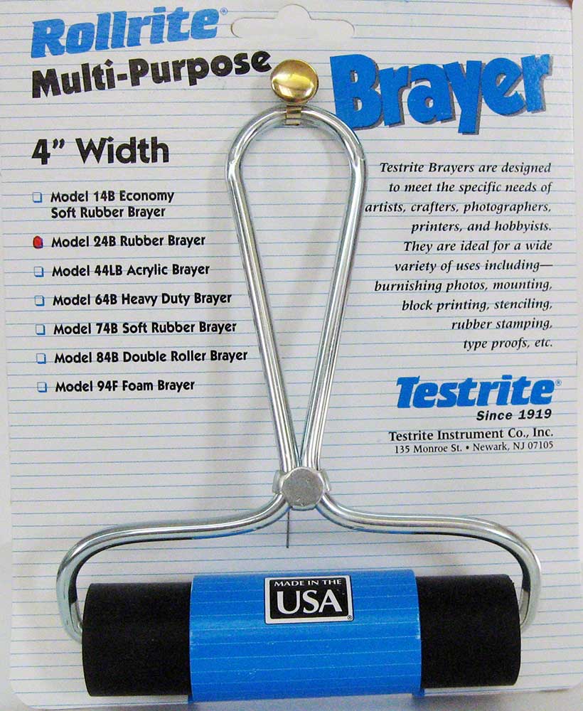 Roller, acrylic and steel, clear , 5-1/2 x 4 x 3/4 inch brayer