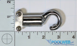Rope Hook Cleat Type for 3/8 or 1/2 Inch Rope - Chrome Plated Brass