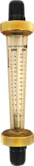 Small Body Flowmeter 3/4 Inch Nylon Threaded End 2 to 16 GPM