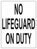 Montana No Lifeguard on Duty Sign - 18 x 24 Inches on Heavy-Duty Aluminum