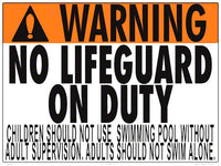 North Carolina No Lifeguard Warning Sign (No Age Limit) - 24 x 18 Inches on Styrene Plastic