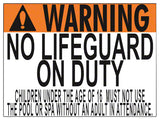 Nebraska No Lifeguard Warning Sign (16 Years and Under) - 24 x 18 Inches on Styrene Plastic