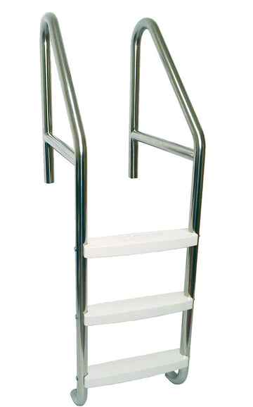 3-Step 22 Inch Wide Dade Elite Cross-Braced Ladder 1.90 x .049 Inch - Stainless Treads