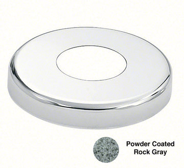 Stainless Steel Round Escutcheon Plate - 1.90 Inch O.D. - Powder Coated Rock Gray