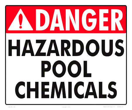 Danger Hazardous Chemicals Sign - 12 x 10 Inches on Styrene Plastic