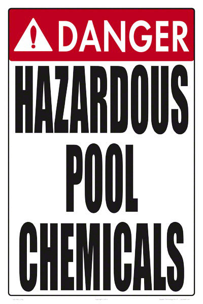 Danger Hazardous Chemicals Sign - 12 x 18 Inches on Styrene Plastic