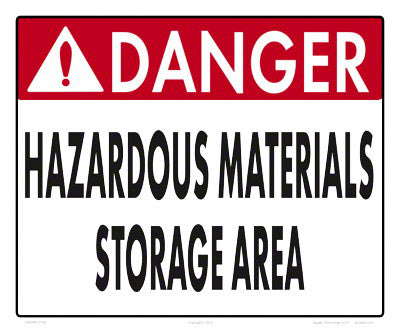 Danger Hazardous Material Storage Sign - 12 x 10 Inches on Heavy-Duty Aluminum