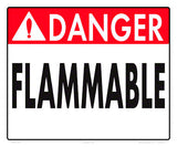 Danger Flammable Sign - 12 x 10 Inches on Styrene Plastic
