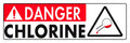 Danger Chlorine Sign - 18 x 6 Inches on Styrene Plastic