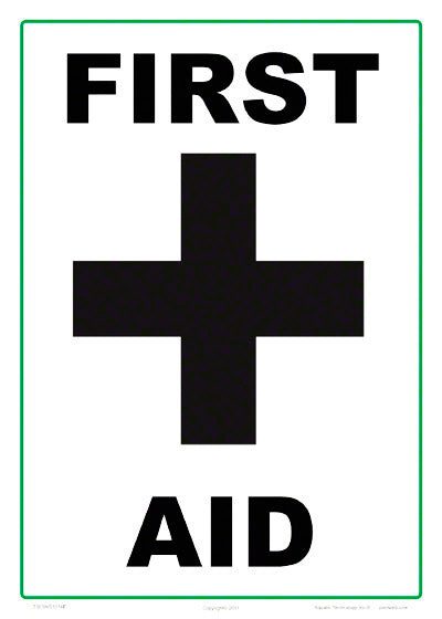First Aid Sign - 10 x 14 Inches on Heavy-Duty Aluminum