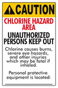 Chlorine Hazard Area Caution Sign - 12 x 18 Inches on Heavy-Duty Aluminum (Customize or Leave Blank)