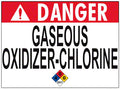 Danger Gaseous Oxidizer-Chlorine Sign - 24 x 18 Inches on Heavy-Duty Aluminum
