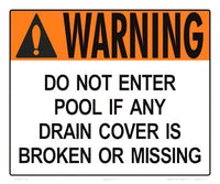 Do Not Enter Pool Warning Sign - 12 x 10 Inches on Styrene Plastic