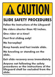 Arizona Slide Safety Procedures Caution Sign - 10 x 14 Inches on Styrene Plastic