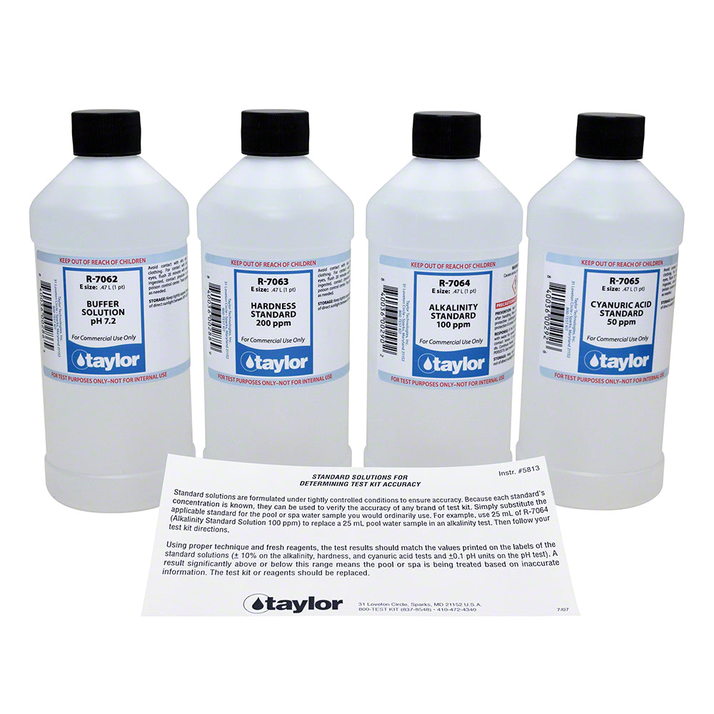 Taylor Reagent Package - pH, Hardness, Alkalinity, CYA - 16 Oz. - K-7066-E