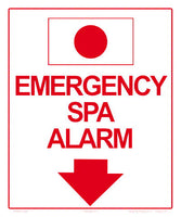 Emergency Spa Alarm Sign - 10 x 12 Inches on Styrene Plastic