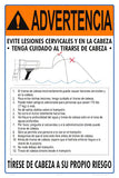 Dive at Own Your Risk Instructional Warning Sign in Spanish - 12 x 18 Inches on Styrene Plastic