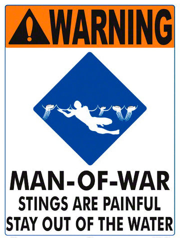 Man-Of-War Warning Sign - 18 x 24 Inches on Heavy-Duty Dibond Aluminum