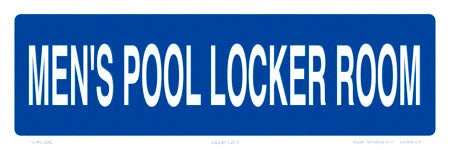 Men's Pool Locker Room Aluminum Sign - 12x 4 Inch