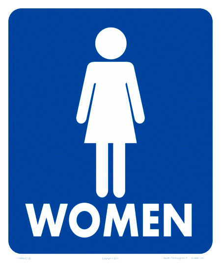 Women With Graphics Sign - 10 x 12 Inches on Heavy-Duty Aluminum
