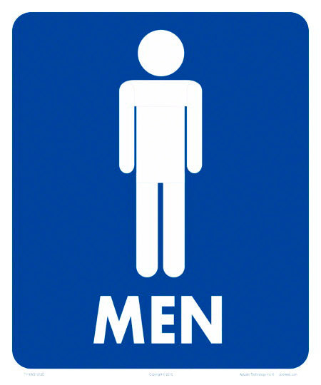 Men With Graphics Sign - 10 x 12 Inches on Styrene Plastic