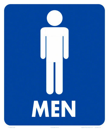 Men With Graphcs Sign - 10 x 12 Inches on Heavy-Duty Aluminum
