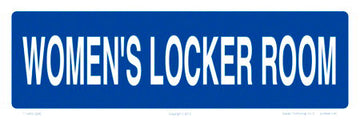 Women's Locker Room Sign - 12 x 04 Inches on Styrene Plastic