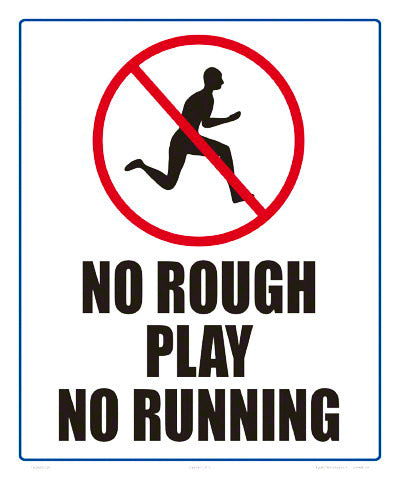 No Rough Play Sign - 10 x 12 Inches on Styrene Plastic
