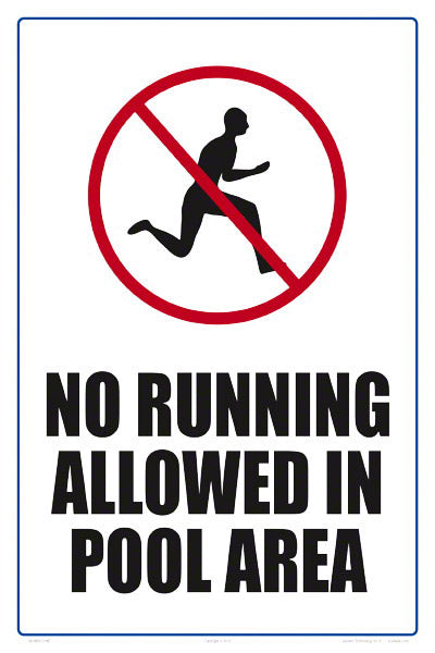 No Running Allowed Sign - 12 x 18 Inches on Heavy-Duty Aluminum