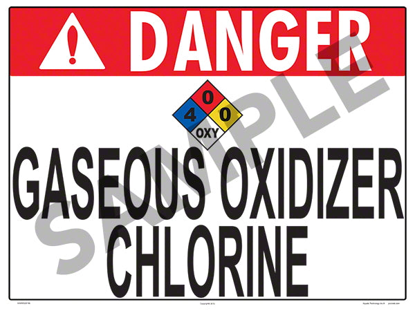 Danger Gaseous Oxidizer Sign - 24 x 18 Inches on Heavy-Duty Aluminum (Customize or Leave Blank)