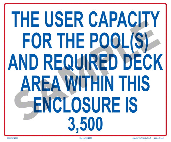Pool Deck Load Capacity Sign - 12 x 10 Inches on Heavy-Duty Aluminum (Customize or Leave Blank)