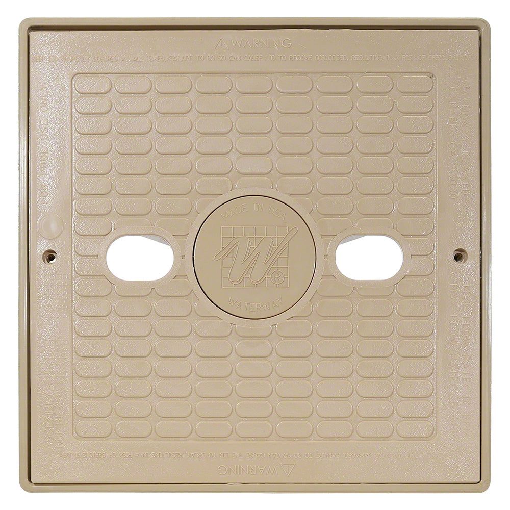 Renegade 10 Inch Square Gunite Skimmer Lid and Mounting Ring - Beige