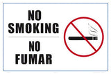 No Smoking Sign in English/Spanish - 18 x 12 Inches on Heavy-Duty Aluminum