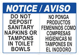 Notice Do Not Deposit Sign in English/Spanish - 14 x 10 Inches on Heavy-Duty Aluminum