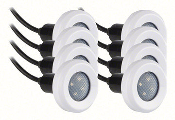 Treo White LED Underwater Pool Light Assembly 5 Watts - 12 Volts 150 Foot Cord - 8 Pack