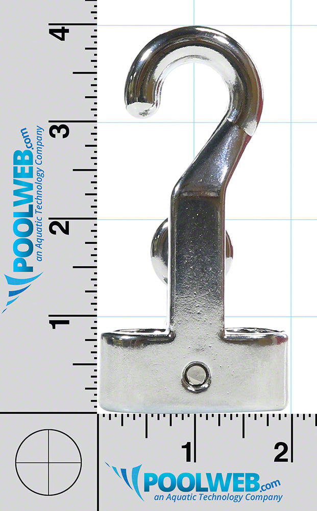 Rope Hook Loop Type for 3/4 Inch Rope - Chrome Plated Brass