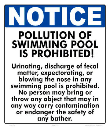 Notice New York Pollution Statement Sign - 12 x 14 Inches on Styrene Plastic